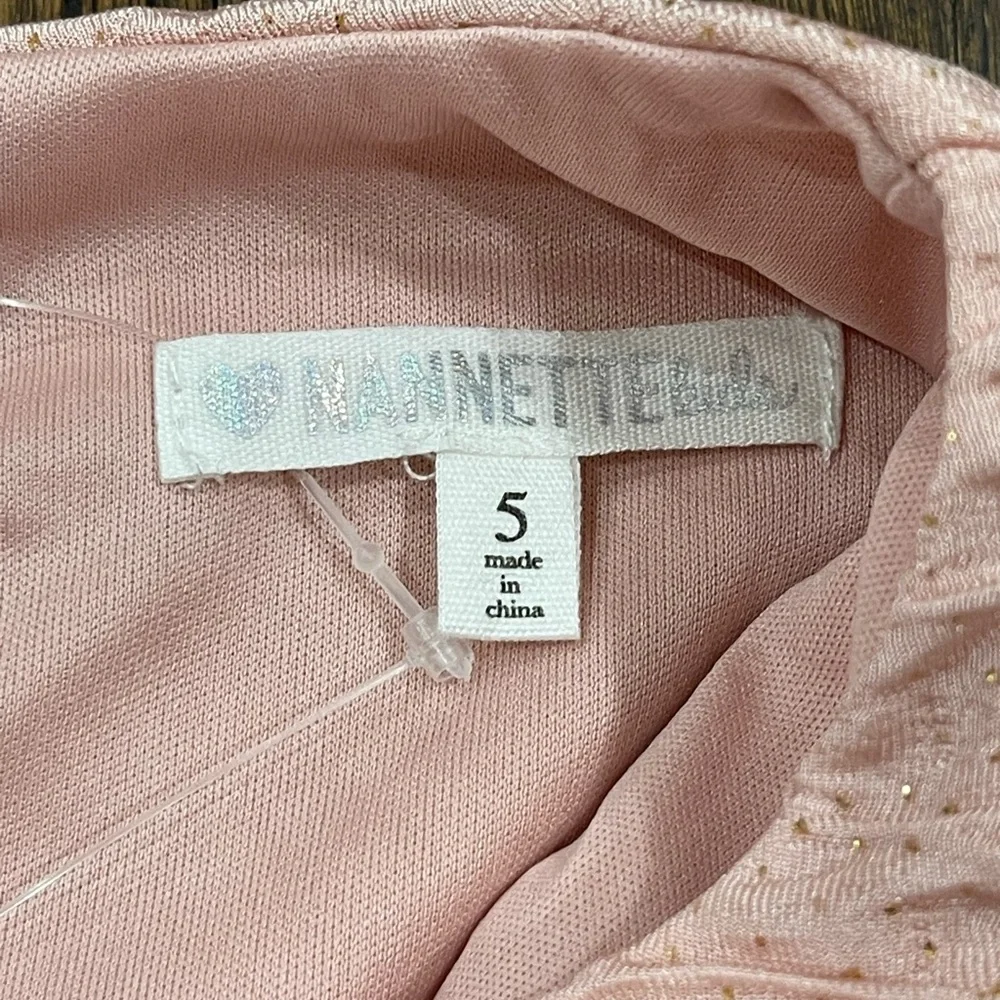 Nannette kids Blush Pink Rosette Dress size 5